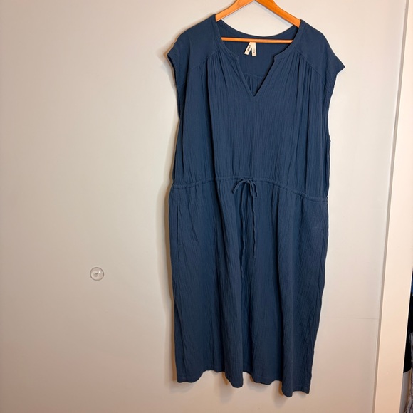 Pact Dress Navy Blue Drawstring Waist Mini Sleeveless XXL Dress - Picture 3 of 10